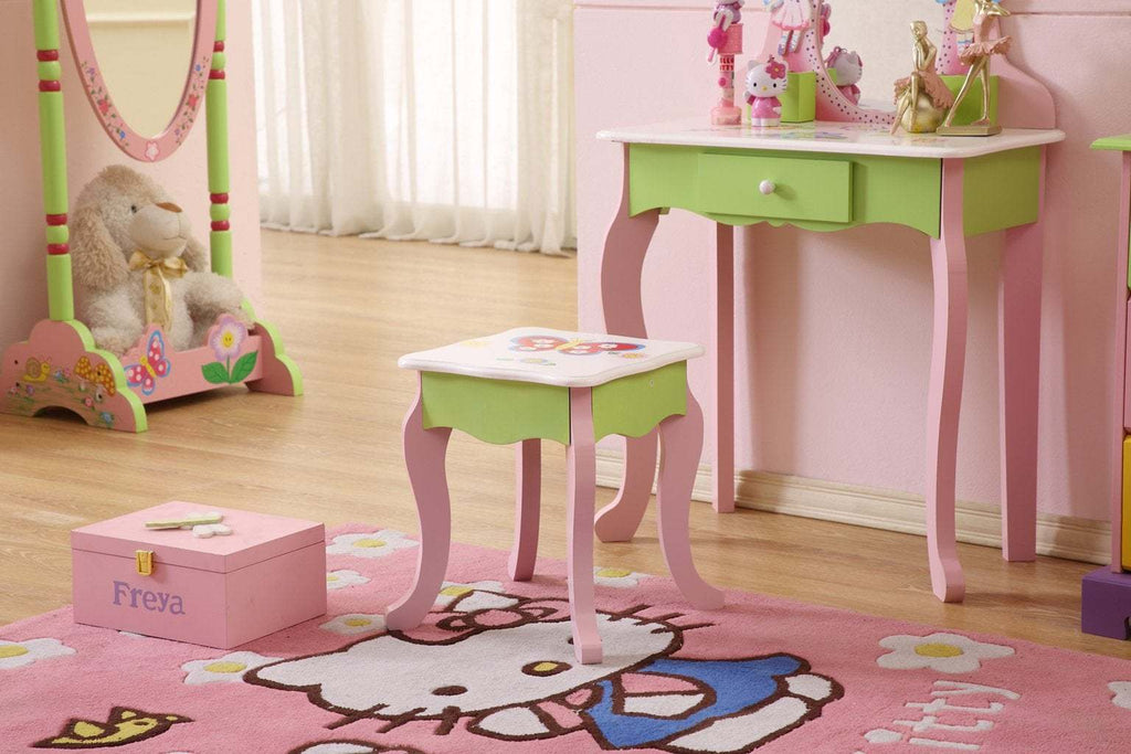 Kids Funnel Layla Girls Flower Vanity Set with Stool - Grand Goldman