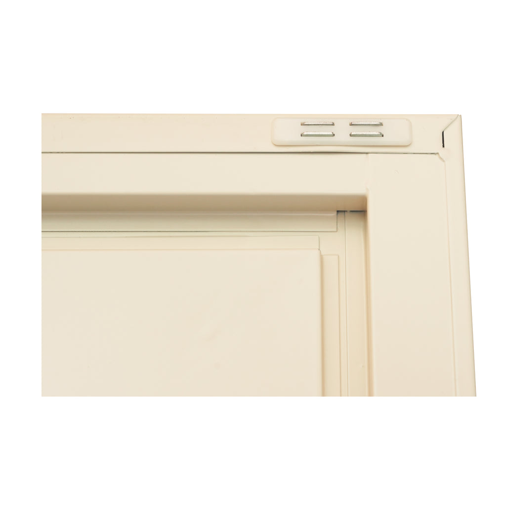 71'' 2 Shapely Doors Cabinet with Lock, Metal Storage Cabinet with Doors and Adjustable Shelves, for Bedroom, Living Room, Kitchen (Beige) - Grand Goldman Shop