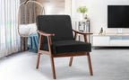 Mid-Century Modern Wingback Accent Chair with Solid Wood Frame and Extra-Thick Backrest – Lounge Chair for Living Room, Bedroom, or Reading Room - Grand Goldman Shop