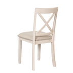 Antique White Modern Dining Table Set for 4 with Round Table and Chairs, Solid Wood & MDF - Grand Goldman Shop