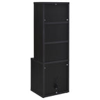 Geary Black 3-Shelf Bookcase with USB Charging and Lockable Drawer, Engineered Wood, 19.75 x 15.50 x 61.25 inches | Premium H