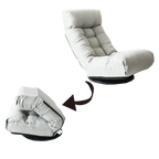 Japanese-Style  Gray with Metal Frame Adjustable Reclining Floor Chair – Tatami Lazy Sofa for Balcony or Bedroom - Grand Goldman Shop