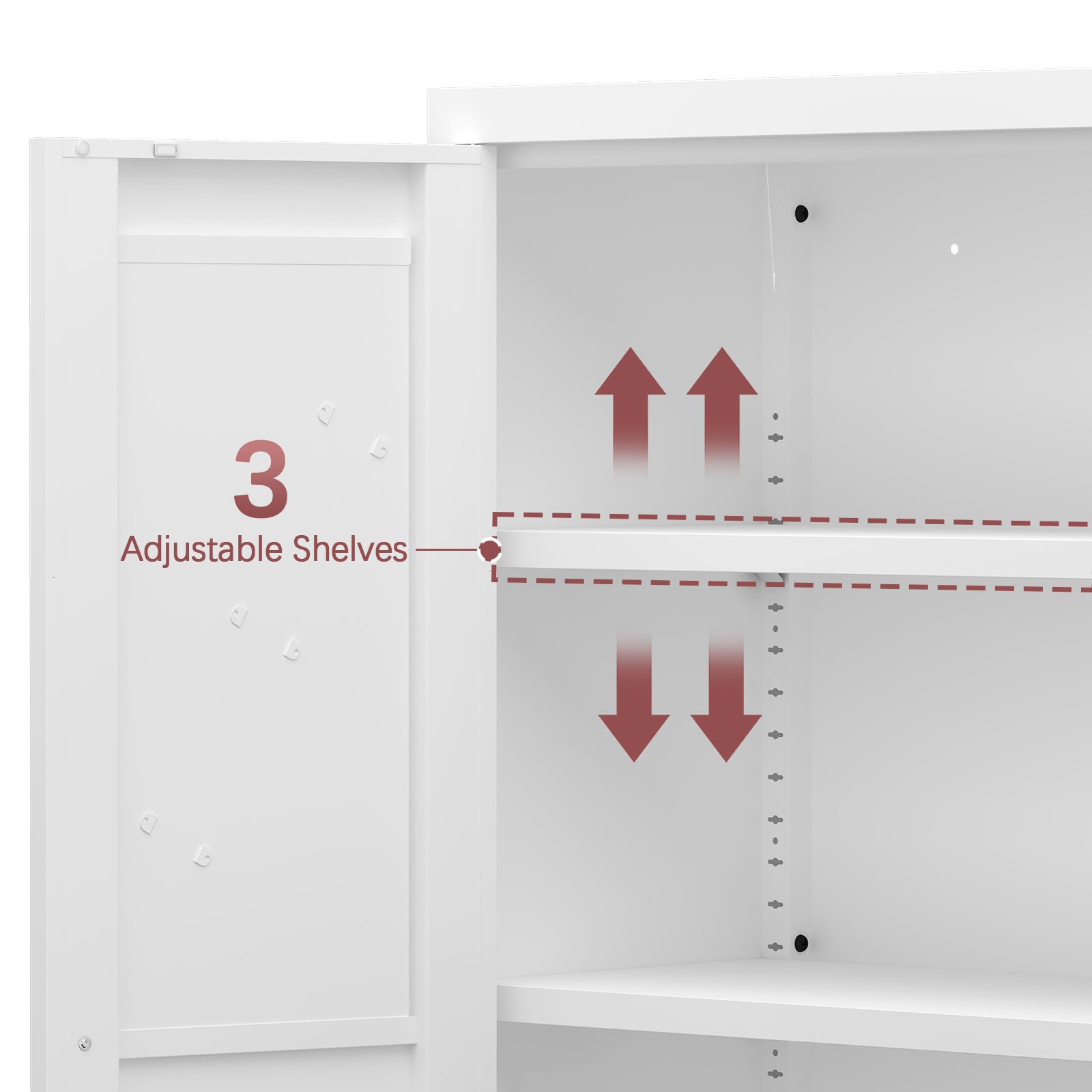 Metal Adjustable 2 Doors Metal Storage Cabinet Kitchen Pantry Cabinet With Adjustable Shelves all Steel Cabinet Locker For Ki
