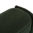 Elegant Long-shaped Storage Ottoman Bench, Boucle Material, Dark Green, Simple and Grand Design - Grand Goldman Shop