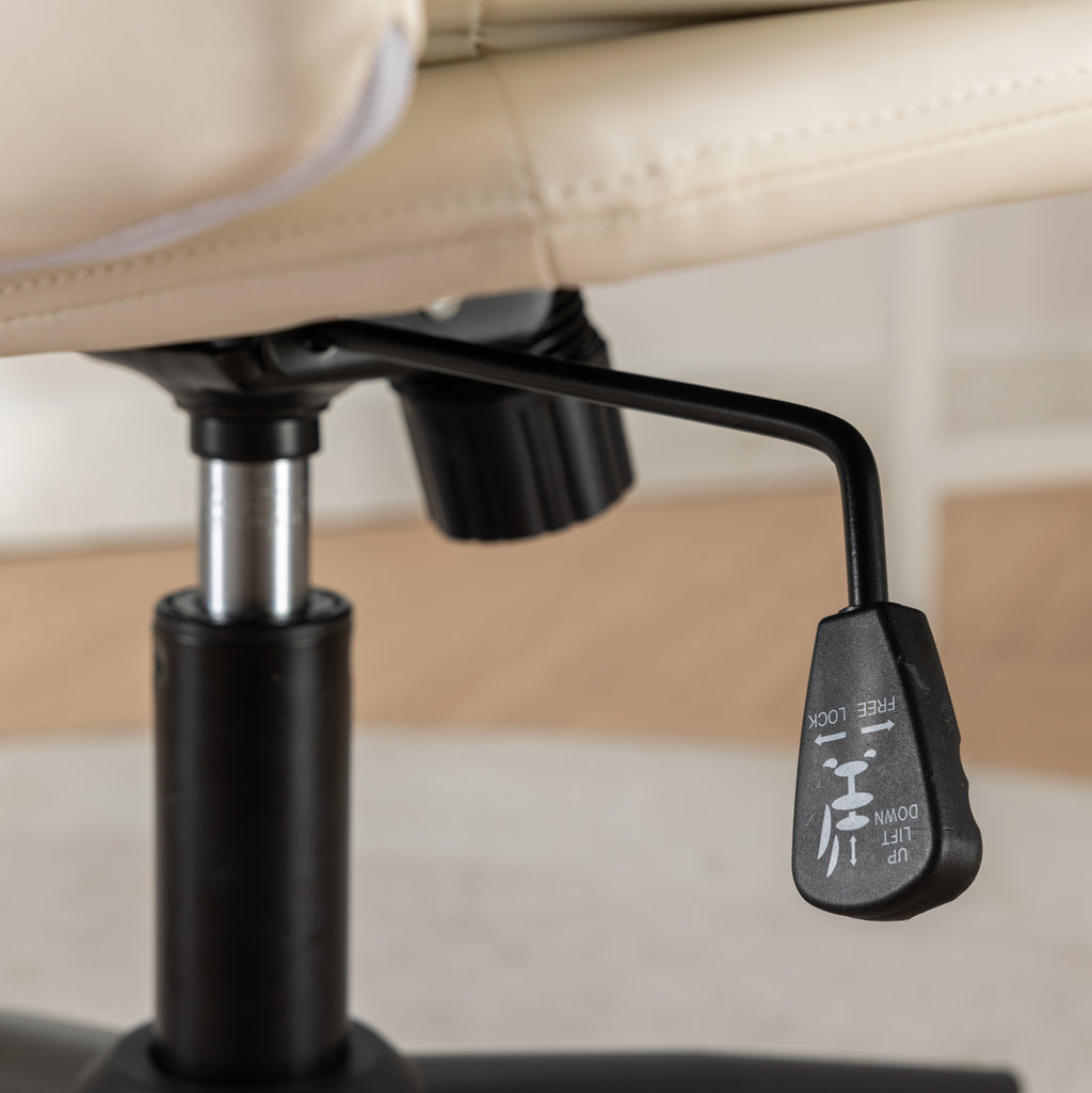 Bizerte Adjustable Swivel Criss-Cross Chair, Wide Seat/ Office Chair /Vanity Chair, White - Grand Goldman