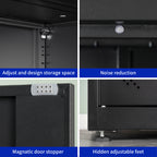 High Storage Cabinet with 2 Doors and 4 Partitions to Separate 5 Storage Spaces, Home/ Office Design | Premium Home Decor - G