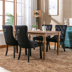 Nikki Collection Modern, High-end Tufted Solid Wood Contemporary Velvet Upholstered Dining Chair with Wood Legs Nailhead Trim 2-Pcs Set, Black, SW2001BK - Grand Goldman Shop