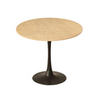 (Natural Wood Color)Round Table, Modern Dining Table, Dining Table, MDF Top and Steel Base Tulip Round Kitchen Table, Kitchen Table, Mid Century Coffee Table for Living Room 24 Inch, Oval Dining Table - Grand Goldman Shop