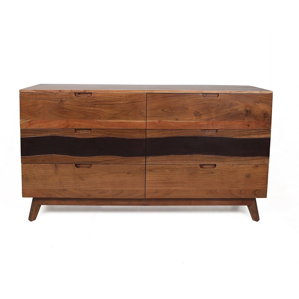 59x16.5x31' Sierra Six Drawer Sideboard, Wood Credenza/Cabinets/Chests/Nightstands - Grand Goldman Shop