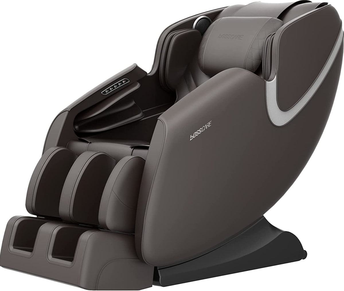 BOSSCARE Massage Chair Recliner with Zero Gravity, Full Body Airbag Massage Chair with Bluetooth Speaker, Foot Roller Brown - Grand Goldman Shop
