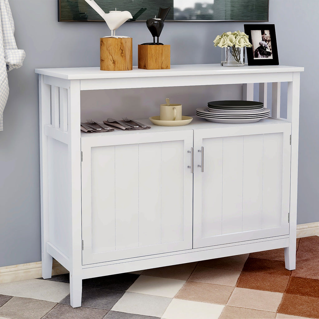Kitchen storage sideboard and buffet server cabinet-White - Grand Goldman Shop