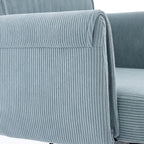 Ergonomic Mid-Back Office Chair with Striped Corduroy Fabric, Blue, Designed for Work, Study, and Relaxation - Grand Goldman