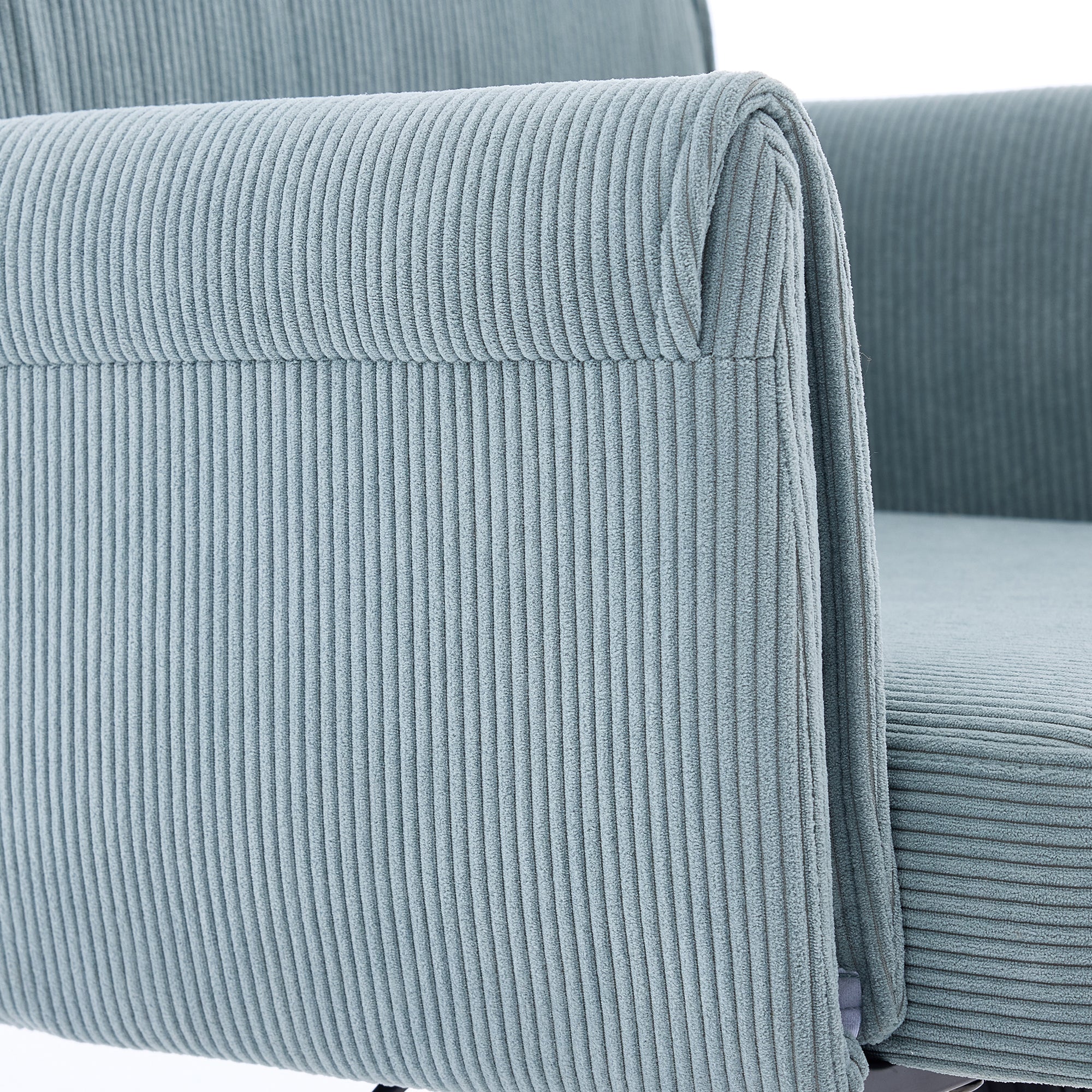 Ergonomic Mid-Back Office Chair with Striped Corduroy Fabric, Blue, Designed for Work, Study, and Relaxation - Grand Goldman