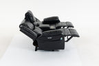 Artificial leather electric sofa bed, 2 lounge chairs, comfortable armrests and backrest lounge chairs, living room sofa set, with coffee table - Grand Goldman Shop