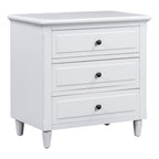 U_STYLE 28''painted Nightstand with 3 Drawers and Smooth Gliding Rails ,Simple Bedside Cabinet with Metal handle, Minimalist Sofa Side Table with rubber legs for Bedroom Sofa Couch Office - Grand Goldman Shop