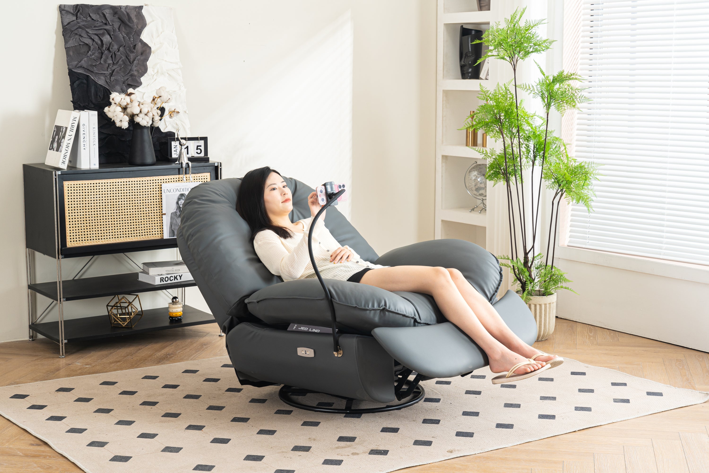Power Recliner Swivel Glider USB Charger With Bluetooth Music Player Different Function Sleep Working Game and Leisure Model - Grand Goldman Shop