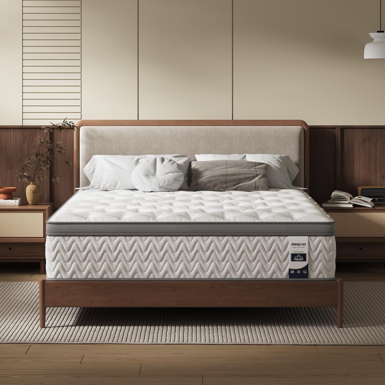 8 Inch Twin Mattress, Foam & Bonnell Springs Hybrid Mattresses, Fiberglass Free - No Odor - Grand Goldman Shop