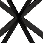 Retro Rectangular Stretch Dining Table in Grey Carole Top with Black Embossed Center Plate and Black Fine Sand Cross Iron Base, Storage Box Included, 55.11''-70.86'' Expandable - Grand Goldman Shop