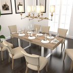 Extendable Dining Room Table for 6 8 10, Modern Farmhouse Wooden Kitchen Expanding Table, Long Large Expandable Dining Room Conference Table - Grand Goldman Shop