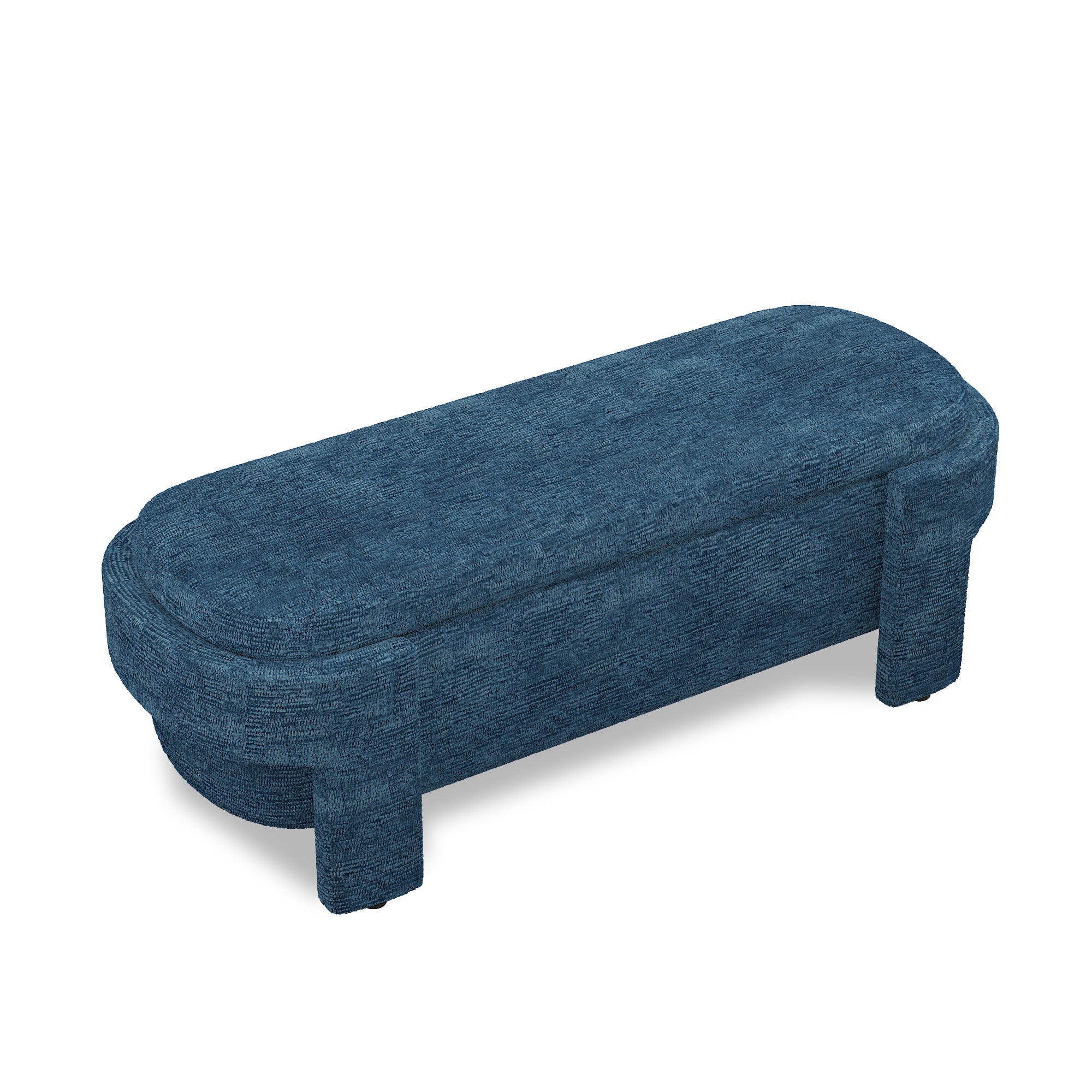 Linen Fabric Upholstered Bench with Large Storage Space for the Living Room, Entryway and Bedroom,dark blue( 51.5''x20.5''x17'' ) - Grand Goldman Shop