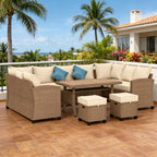 Terrassen-Sofa, 6-teiliges Outdoor-Möbelset, Outdoor-Sitzgruppe