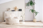 010-Soft Fluffy Corduroy Fabric Bean Bag Chair Filled With Memory Sponge,Beige - Grand Goldman Shop