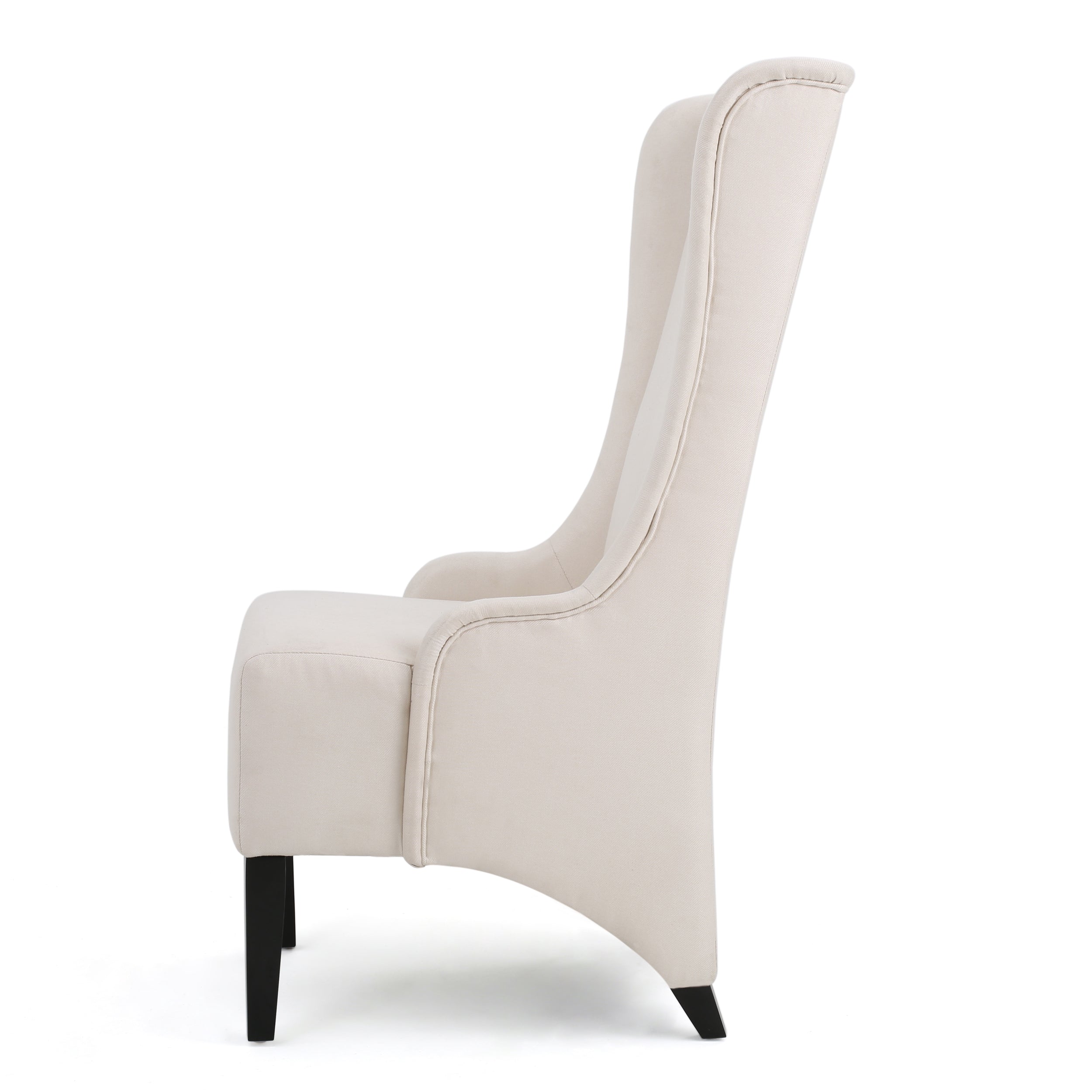 Alight Upholstered Dining Chair with High Back and Birch Wood Legs, Beige - Grand Goldman Shop