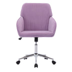 TY Ergonomic Swivel Office Chair, Comfortable Backrest Seat, Lilac Velvet, Adjustable for Home and Bedroom - Grand Goldman