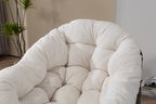 Outdoor Rattan Rocking Chair,Padded Cushion Rocker Recliner Chair Outdoor for Front Porch, Living Room, Patio, Garden, White - Grand Goldman Shop