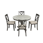 Orisfur. 5 Pieces Dining Table and Chairs Set for 4 Persons, Kitchen Room Solid Wood Table with 4 Chairs - Grand Goldman Shop