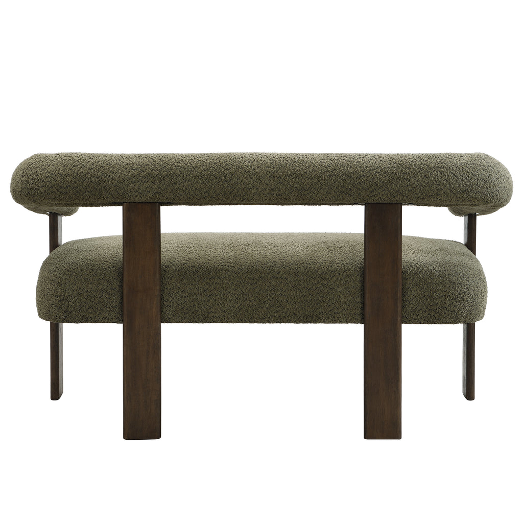 Round armrest loveseat(Green+Brown) - Grand Goldman Shop