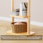 Coat Racks solid wood hanger 18.9* 11.8*71in Solid environmental protection easy to assemble beautiful can be placed in the bedroom/entrance/living room (wood color) - Grand Goldman Shop