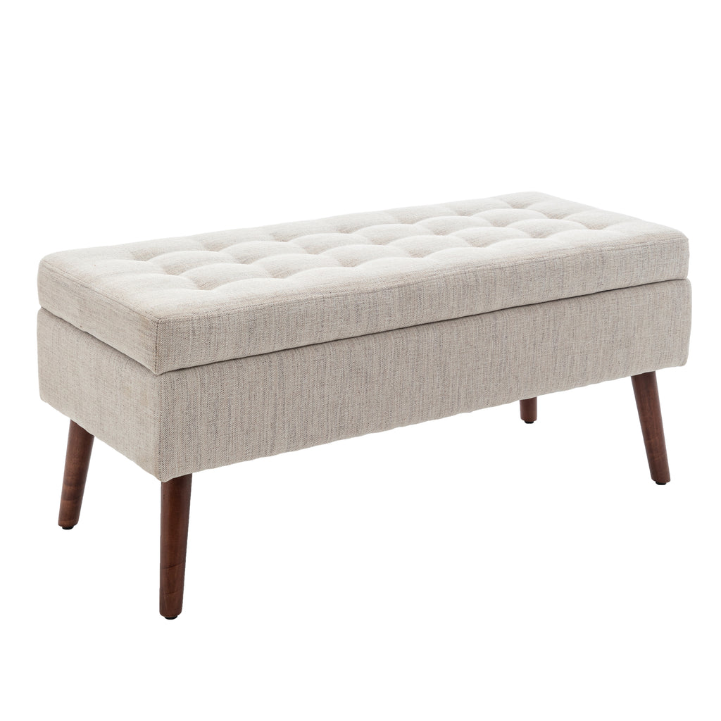 Storage Bench with Storage Bench for Bedroom End of Bed Bench Foot of Bed Bench Entryway Bench Storage Ottoman Bench 43.7' W x 18.1' D Off White Bench - Grand Goldman Shop