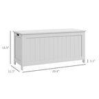 HOMCOM 39.4' Storage Chest w/ 2 Safety Hinges, Wooden Box, White - Grand Goldman Shop