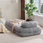 [NEW ARRIVED] [VIDEO PROVIDED] Human Dog Bed,Lazy Sofa,5-Position Adjustable Convertible,Floor Gaming Chair,bedroom, living room,Suitable for gaming, meditation,relaxation,Plush Fabric,Light Gray - Grand Goldman Shop