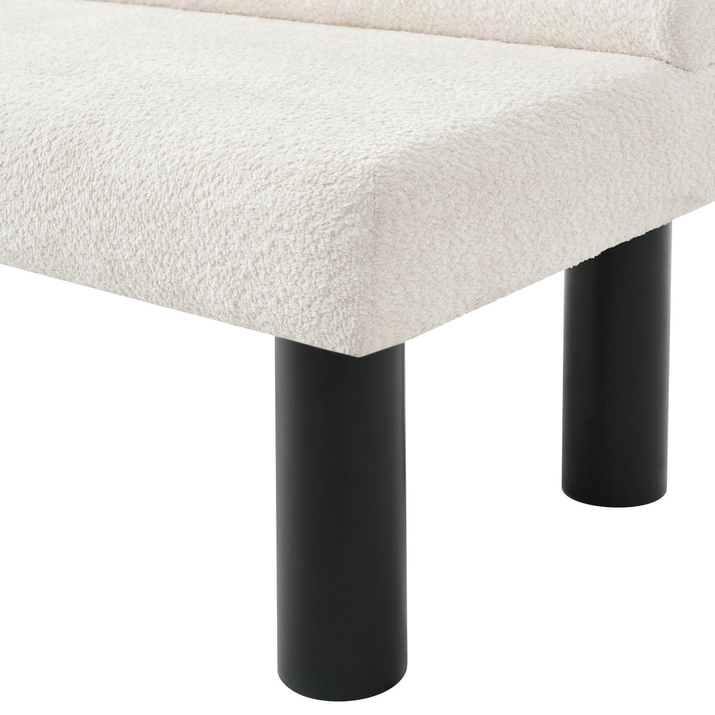 Upholstered Dining Bench, End of Bed, Entryway Bench, Ottoman for Dining Room, Bedroom, Living Room, Rubber Wood Leg 300 LBS Support, Beige - Grand Goldman Shop