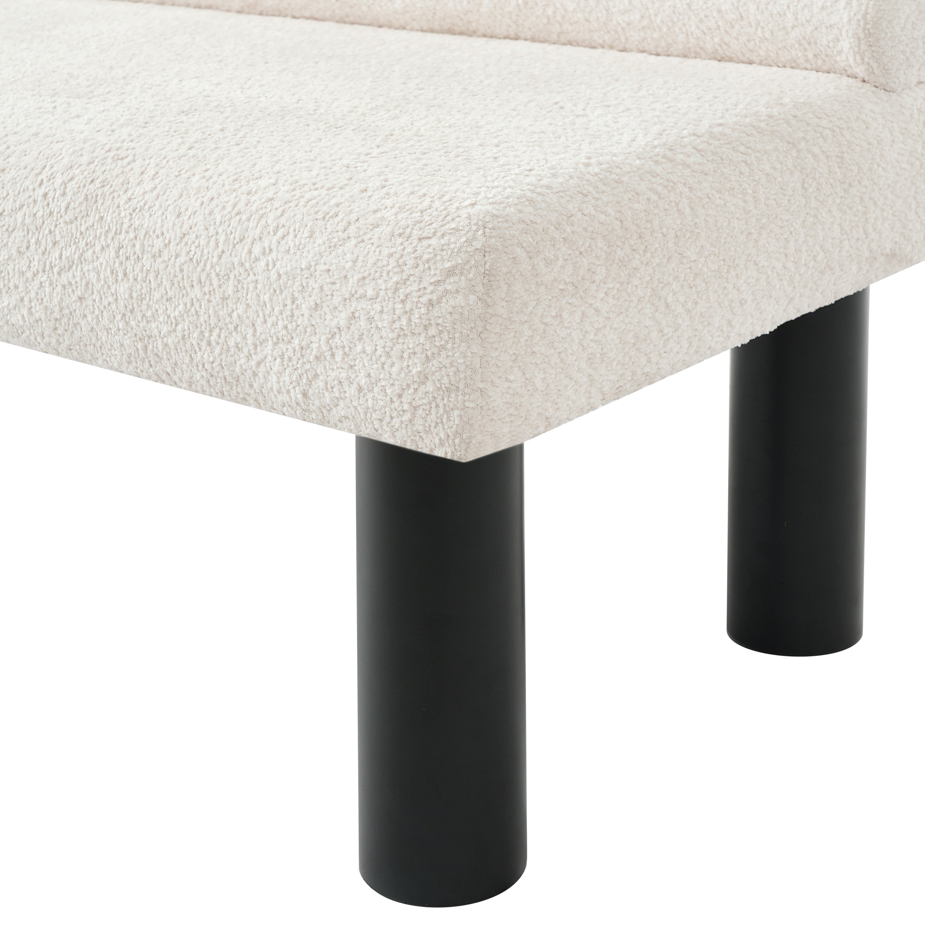 Upholstered Dining Bench, End of Bed, Entryway Bench, Ottoman for Dining Room, Bedroom, Living Room, Rubber Wood Leg 300 LBS Support, Beige - Grand Goldman Shop
