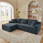L-Shaped Cloud Sectional Sofa with Deep Seat,No Assembly Required,Modular Couches Sleeper for Living Room,Bedroom,Apartment,Dark Grey - Grand Goldman Shop