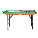 Soozier 55' Portable Folding Billiards Table Game Pool Table for Whole Family Number Use With Cues, Ball, Rack, Chalk, Green 
