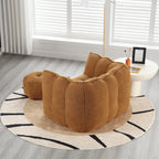 Soft Chenille Bean Bag Chair with High Resilient Foam for Living Room and Bedroom, Comfortable Square Lazy Sofa with Footstool for Adults - Grand Goldman Shop