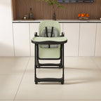 Convertible Baby High Chair to Rocker with 5-Point Harness, Foldable Infant Feeding Chair in Dark Green with Removable 2-Tier