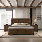 Maderne Traditional 3-Piece Wood Bedroom Set with Queen Size Panel Bed and Two Nightstands - Grand Goldman Shop