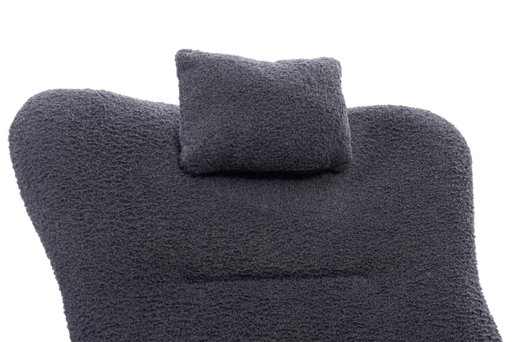 Teddy Upholstered Nursery Rocking Chair for Living Room Bedroom(DARK GREY Teddy) - Grand Goldman Shop