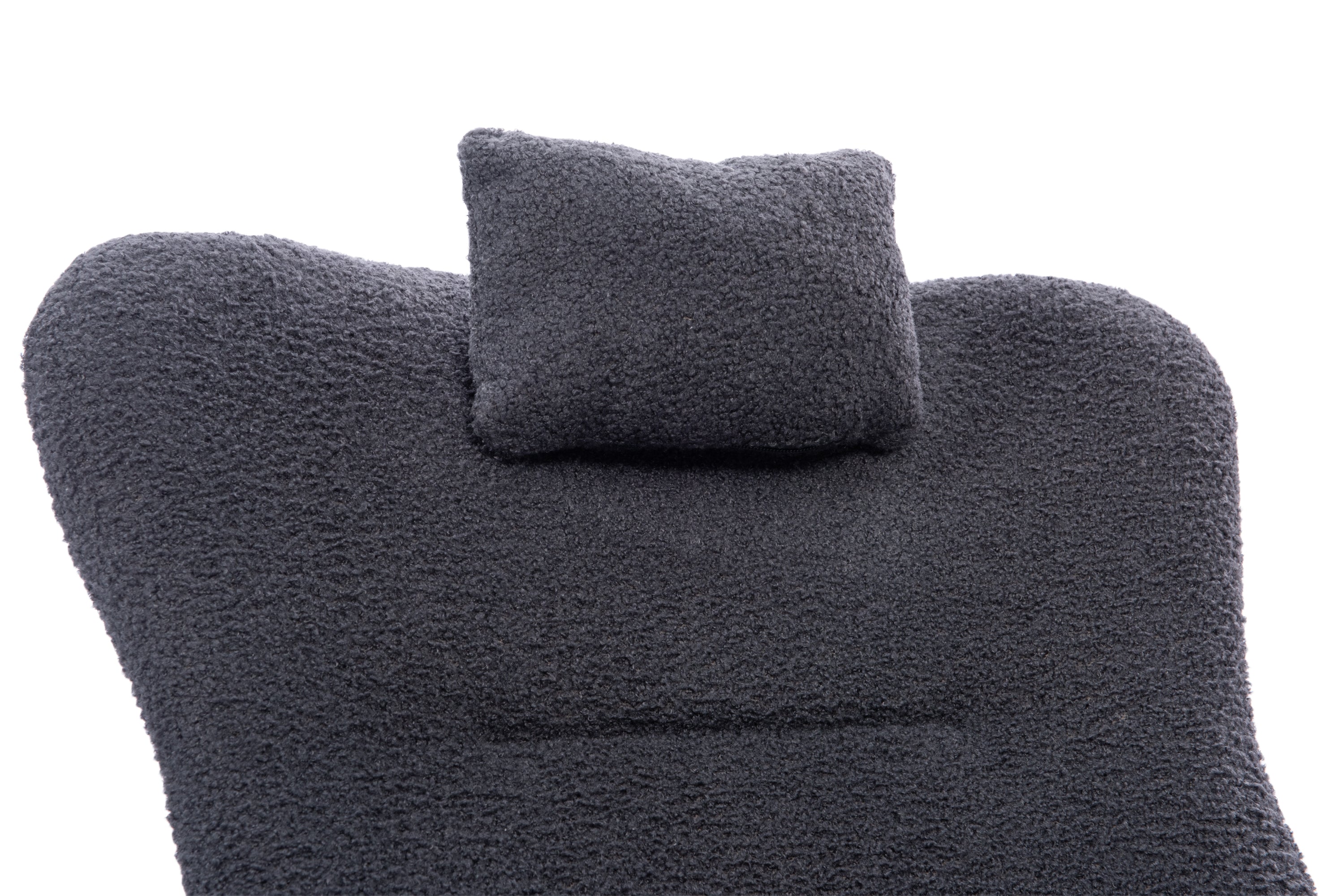 Teddy Upholstered Nursery Rocking Chair for Living Room Bedroom(DARK GREY Teddy) - Grand Goldman Shop