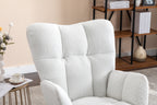 050-Teddy Fabric Rocking Gilder Nursery Chair For Living Room Indoor,Ivory - Grand Goldman Shop