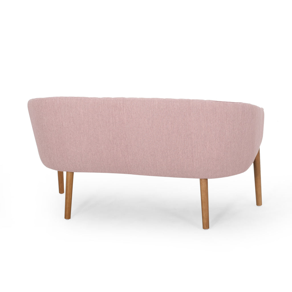 Mid Century Modern Loveseat with Channel Stitched Backrest - Grand Goldman Shop