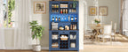 70.9' Kitchen Pantry Storage Cabinet Rustic Buffet Cabinet, Kitchen Hutch Cabinet with LED Outlets Food Pantry Cabinet with Doors and Shelves Wine Rack for Dining Room, Navy Blue - Grand Goldman Shop