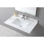 Montary 37inch bathroom vanity top stone carrara gold new style tops with rectangle undermount ceramic sink and single faucet hole - Grand Goldman Shop