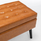 Storage Bench with Storage Bench for Bedroom End of Bed Bench Foot of Bed Bench Entryway Bench Storage Ottoman Bench 43.3' W x 17.7' Brown Leather Bench - Grand Goldman Shop
