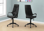 Office Chair, Adjustable Height, Swivel, Ergonomic, Armrests, Computer Desk, Work, Black Fabric, Black Metal, Contemporary, M